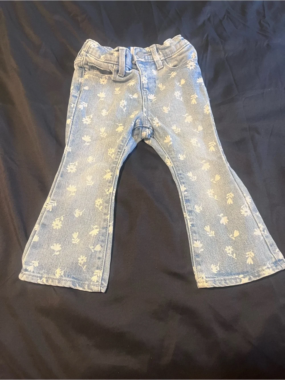 Old Navy Light Blue Floral Flared Jeans for Kids